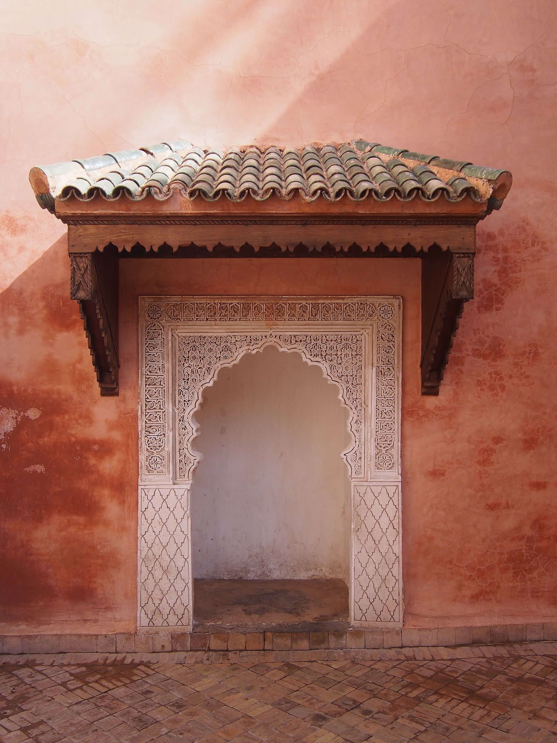 A doorway between the chambers and courtyard at the Saadian Tombs