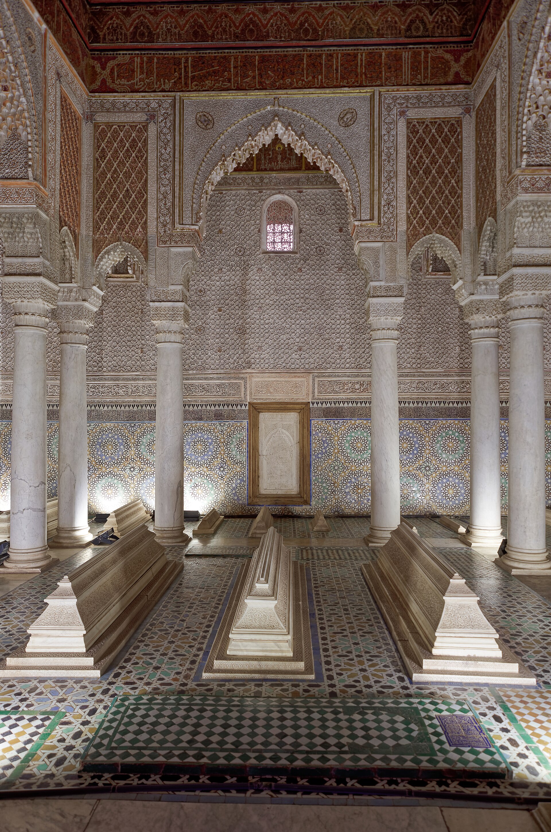 The Hall of Twelve Columns at the Saadian Tombs in Marrakech