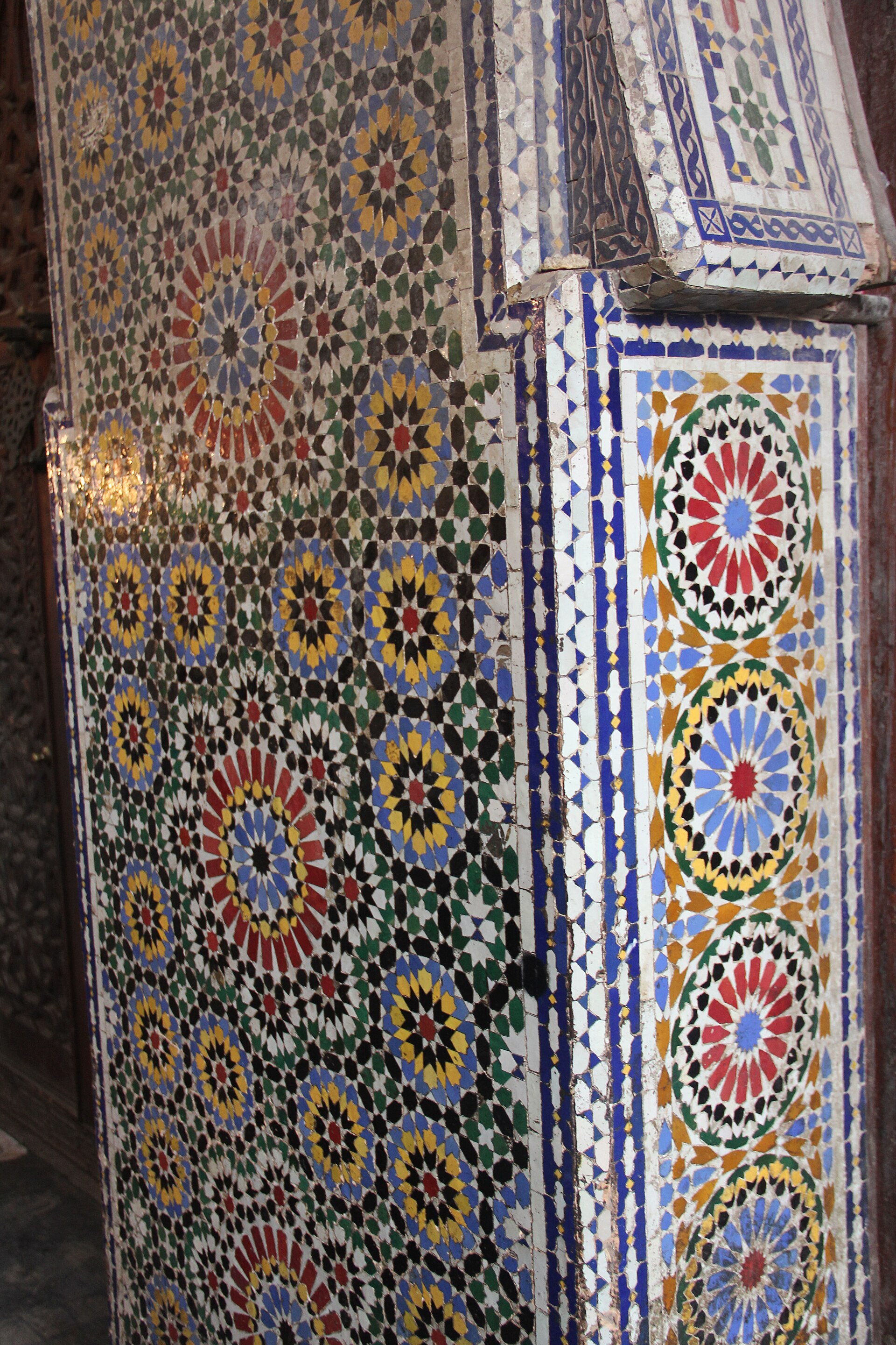 Geometric zellij tilework at the Saadian Tombs