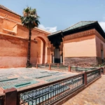 Courtyard graves with zellige tiles at the Saadian Tombs